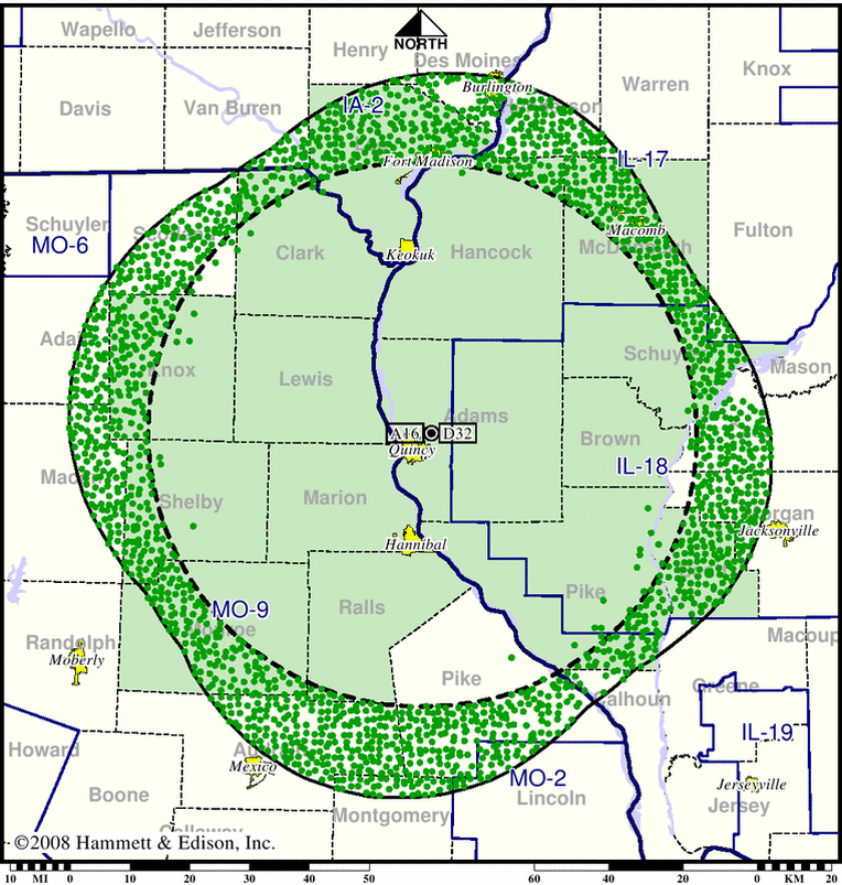 DTV map showing gain incoverage with last modification
